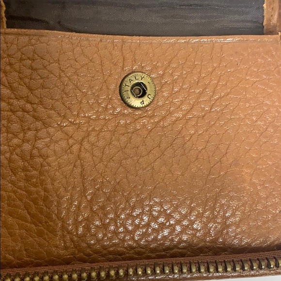 Brown Italian Leather | Business Office Zipper Portfolio Case | Binder Clutch - Picture 8 of 10